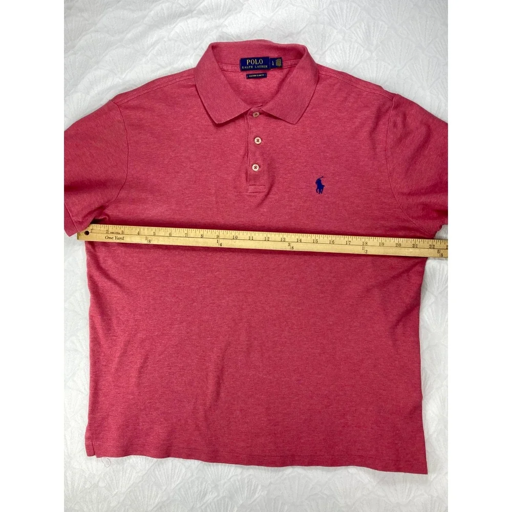 Polo Ralph Lauren Custom Slim Fit Polo Shirt Mens Large Red Classic Golf Preppy